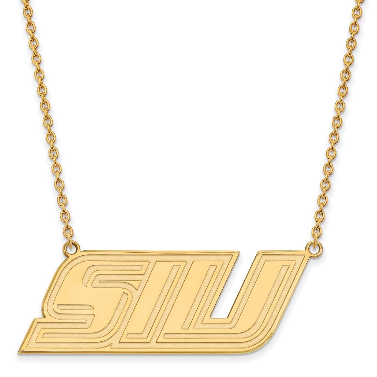 Southern Illinois University Large Pendant with Chain Necklace Gold-plated Silver GP010SIU-18, MPN:…
