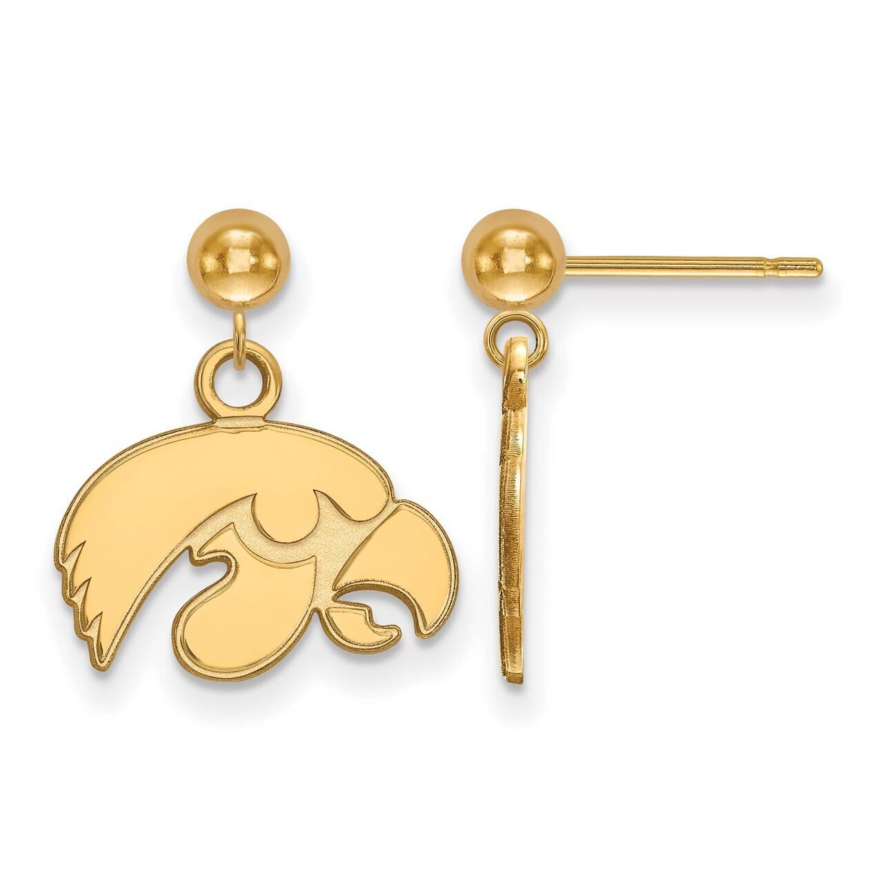 University of Iowa Earring Dangle Ball Gold-plated Silver GP010UIA, MPN: GP010UIA, 886774911694