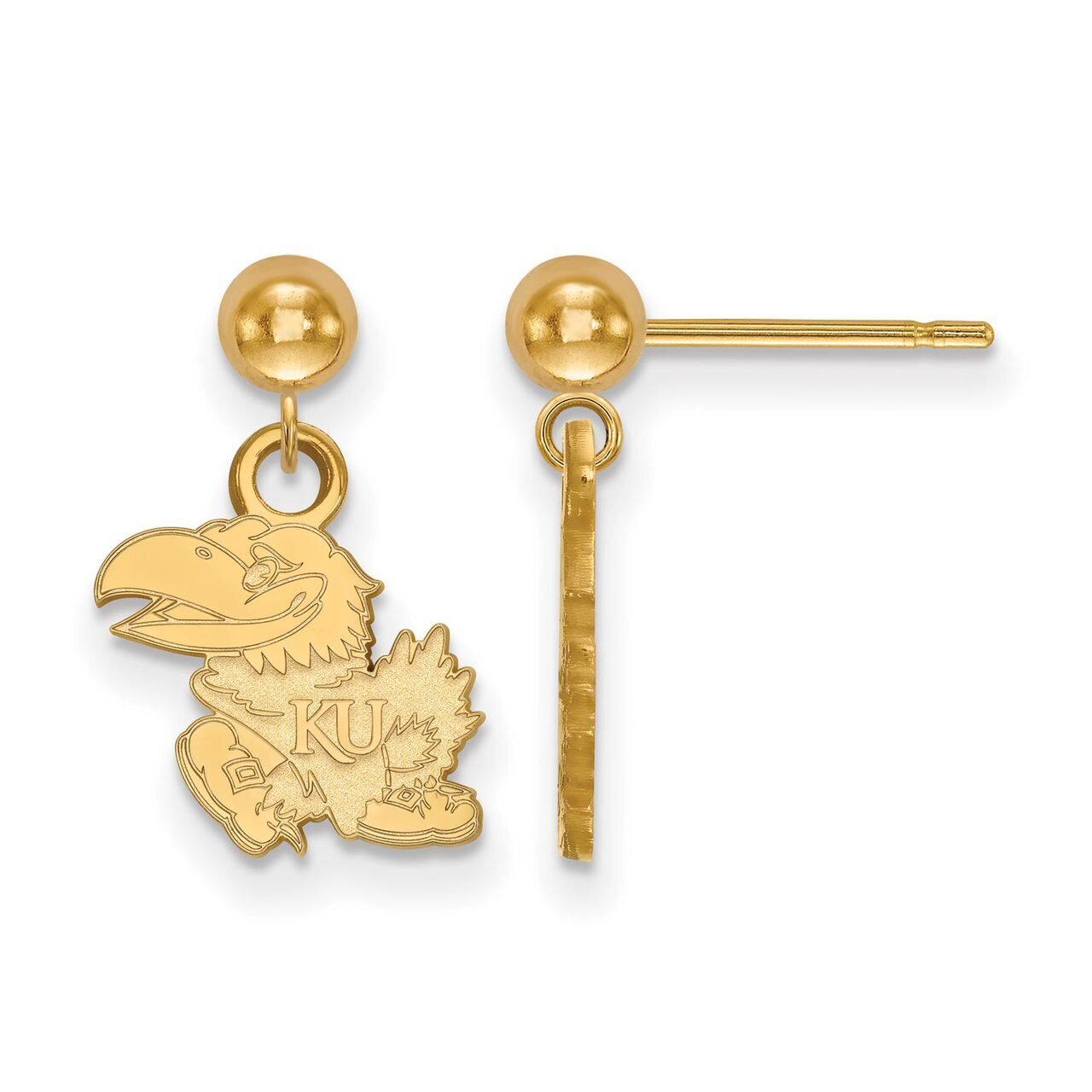 University of Kansas Earring Dangle Ball Gold-plated Silver GP010UKS, MPN: GP010UKS, 886774911724