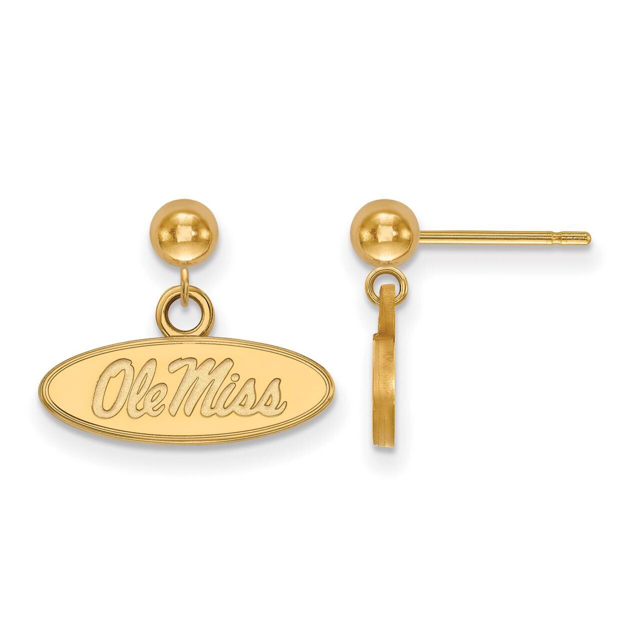 University of Missisippi Earring Dangle Ball Gold-plated Silver GP010UMS