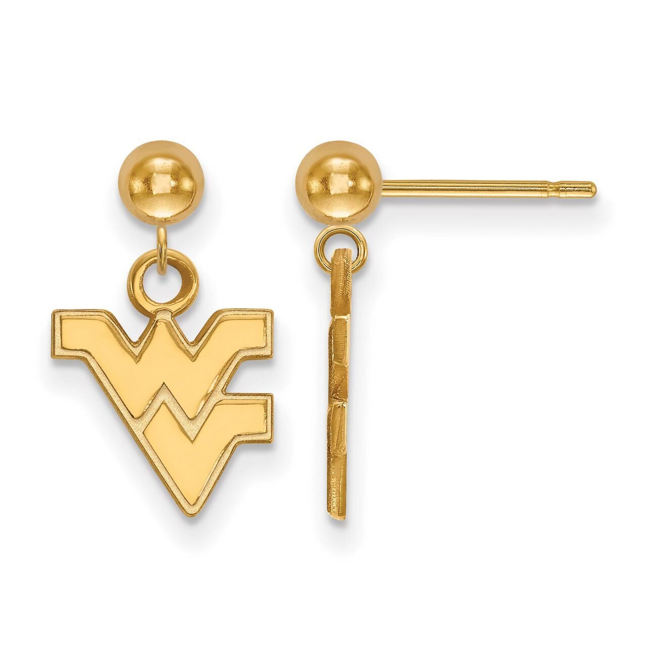West Virginia University Earring Dangle Ball Gold-plated Silver GP010WVU, MPN: GP010WVU, 8867749121…