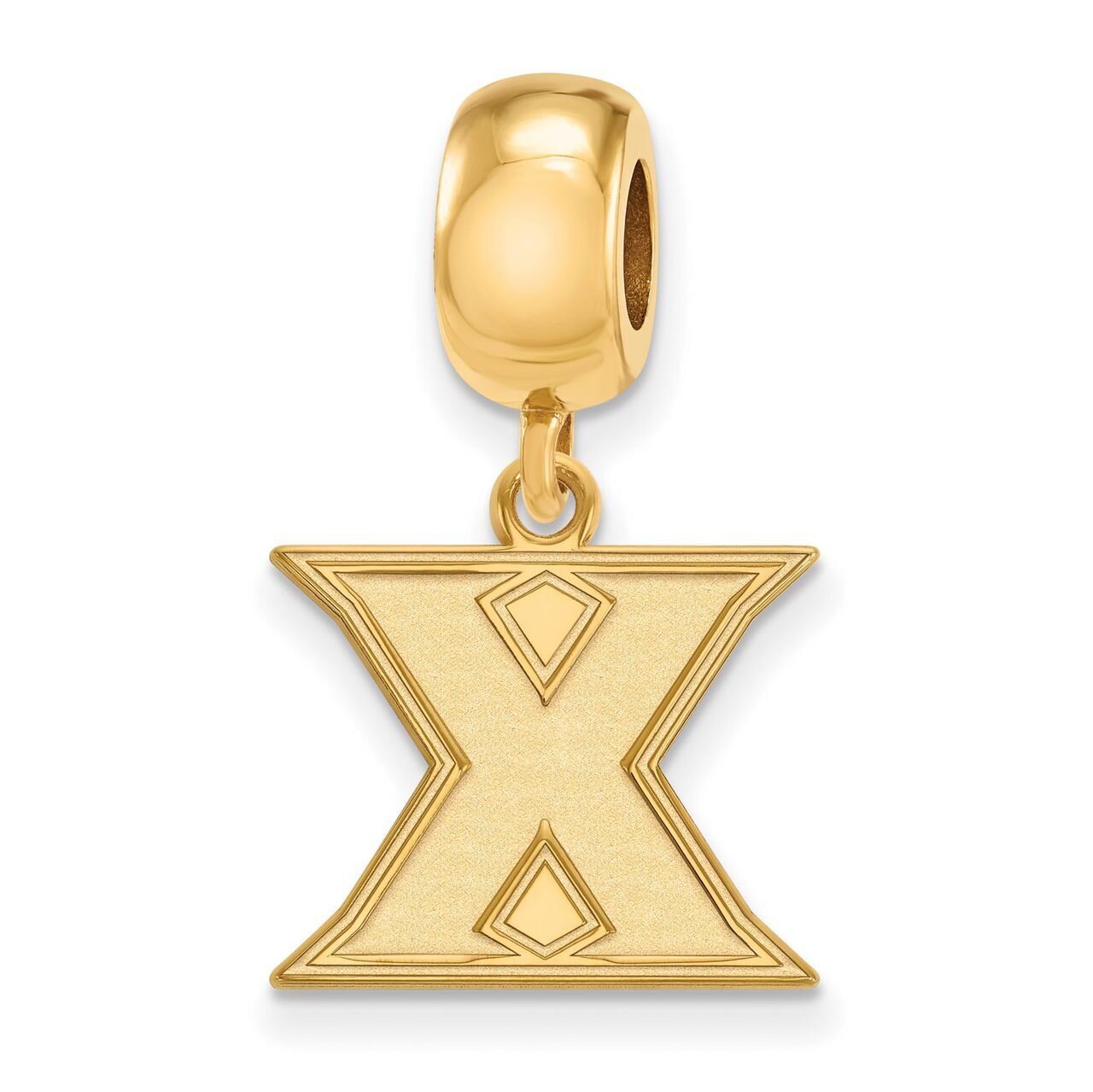 Xavier University Bead Charm Small Dangle Gold-plated Silver GP010XU, MPN: GP010XU, 886774912202