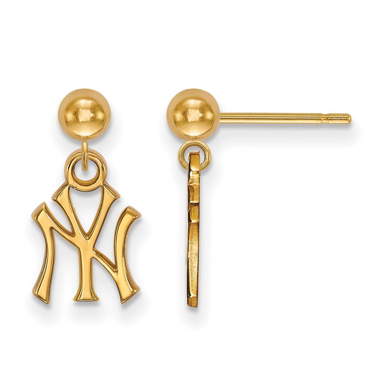 New York Yankees Earring Dangle Ball Gold-plated Silver GP010YAN, MPN: GP010YAN, 886774912219