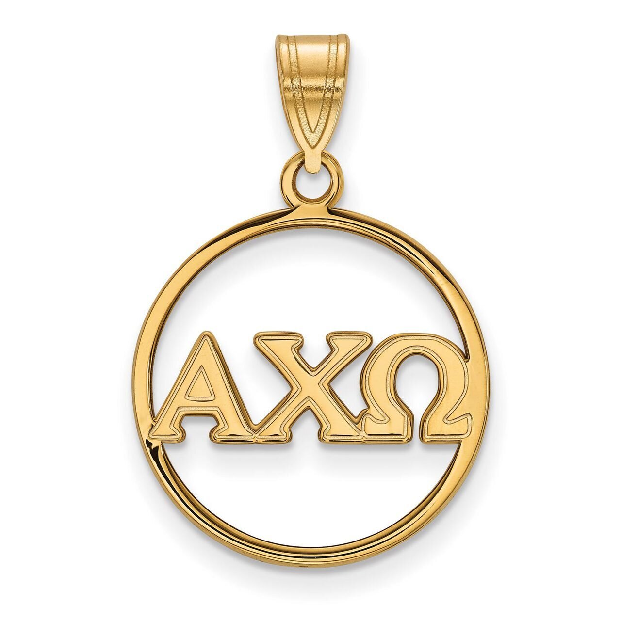 Alpha Chi Omega Small Circle Pendant Gold-plated Silver GP011ACO