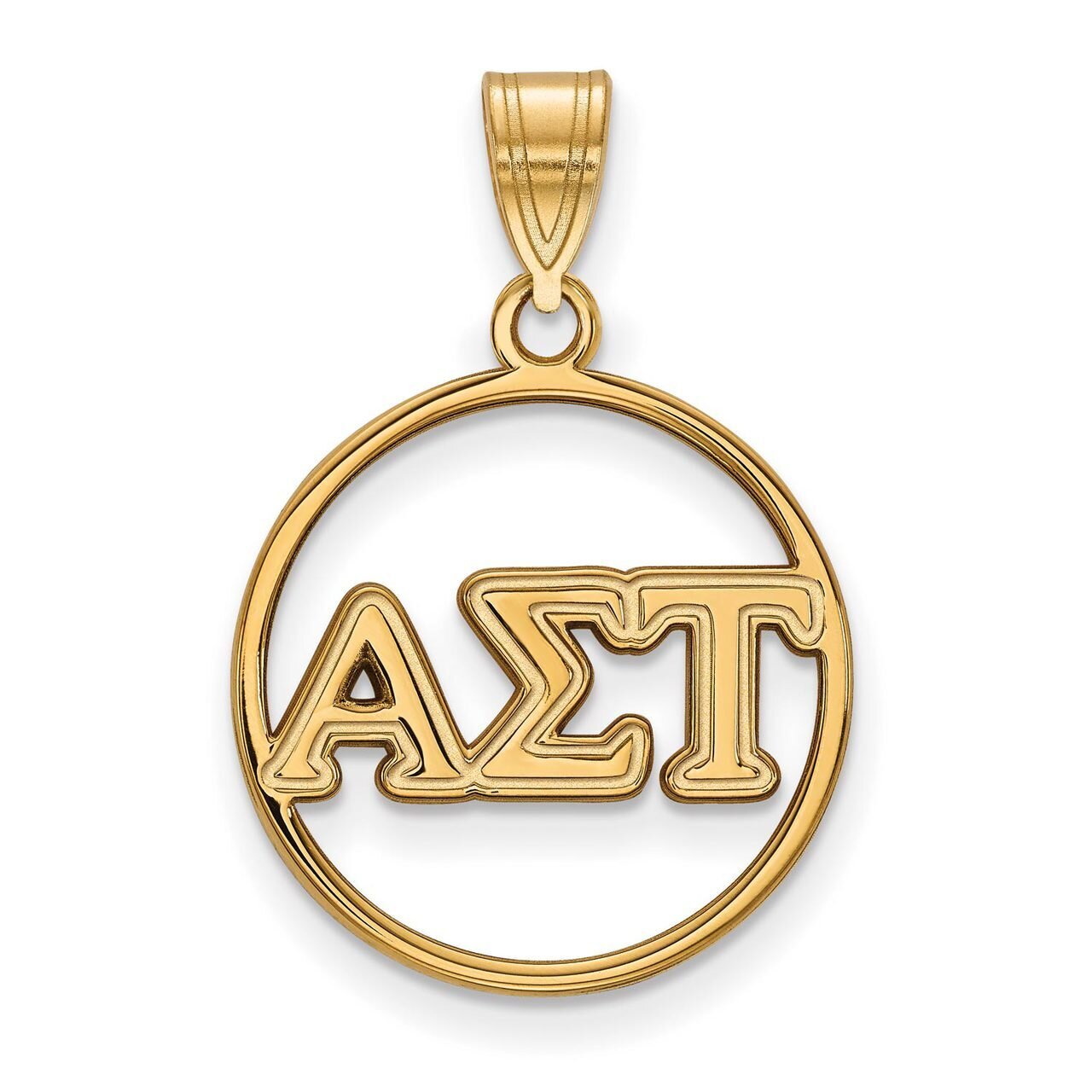 Alpha Sigma Tau Small Circle Pendant Gold-plated Silver GP011ALS, MPN: GP011ALS, 191101099694