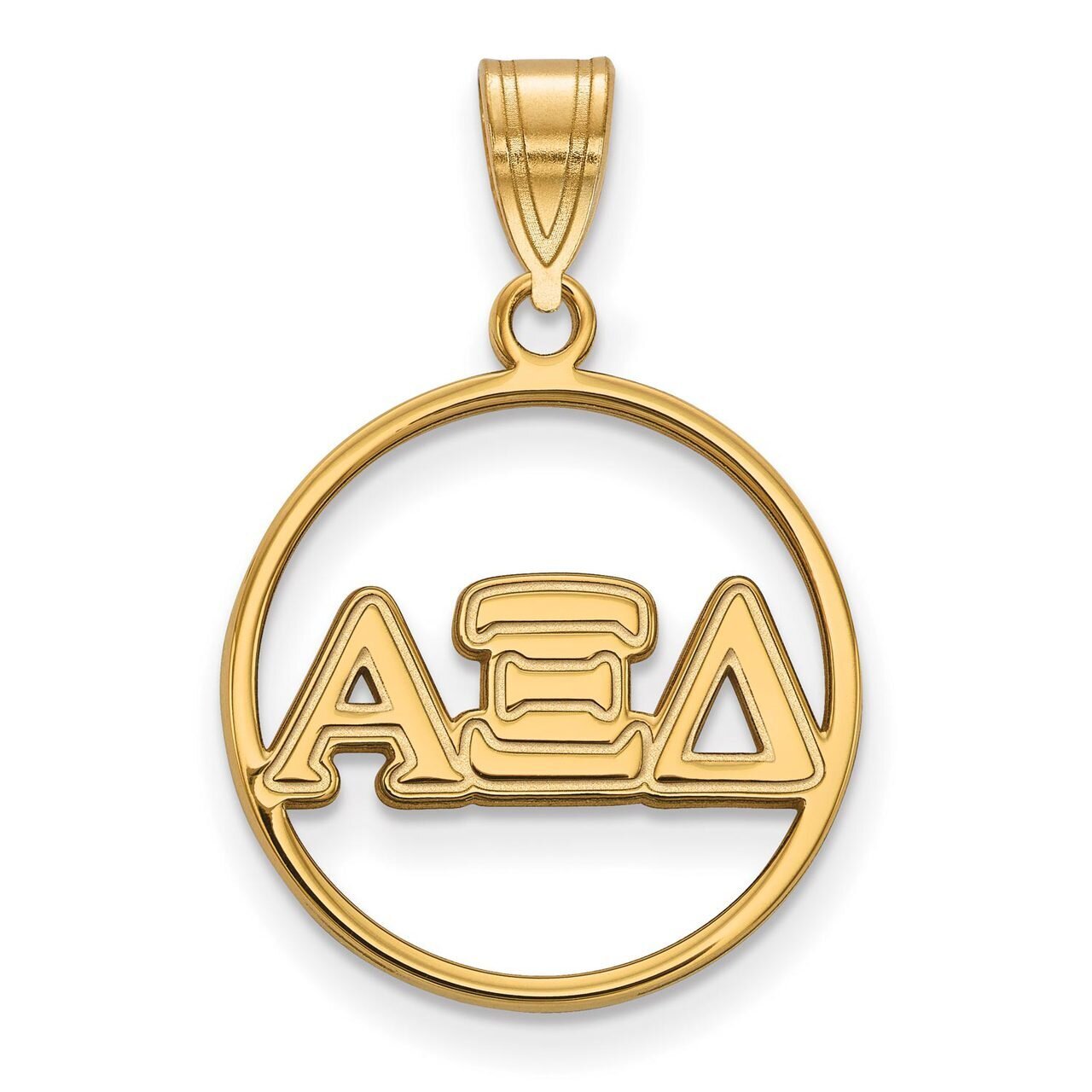 Alpha Xi Delta Small Circle Pendant Gold-plated Silver GP011AXD
