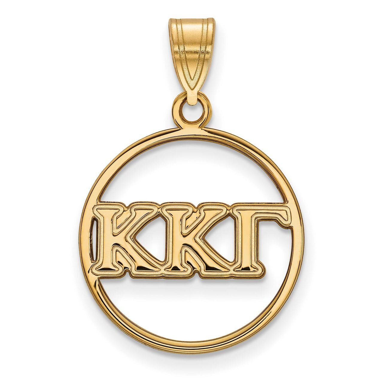 Kappa Kappa Gamma Small Circle Pendant Gold-plated Silver GP011KKG, MPN: GP011KKG, 886774912691