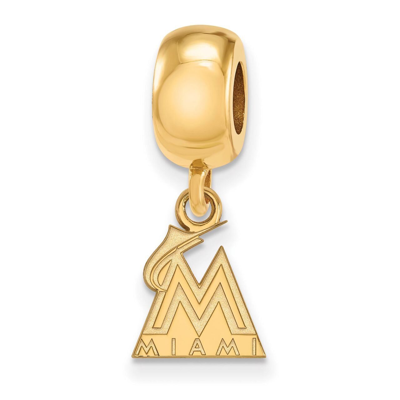 Miami Marlins Bead Charm x-Small Dangle Gold-plated Silver GP011MIN, MPN: GP011MIN, 886774912806