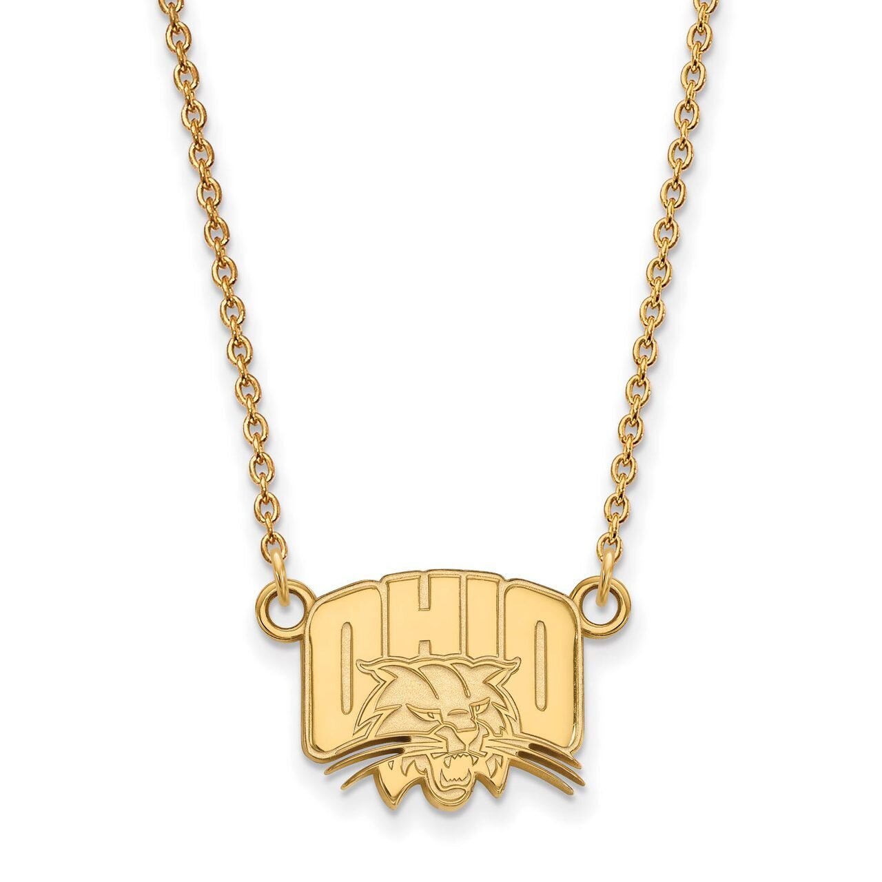 Ohio University Small Pendant with Chain Necklace Gold-plated Silver GP011OU-18, MPN: GP011OU-18, 8…