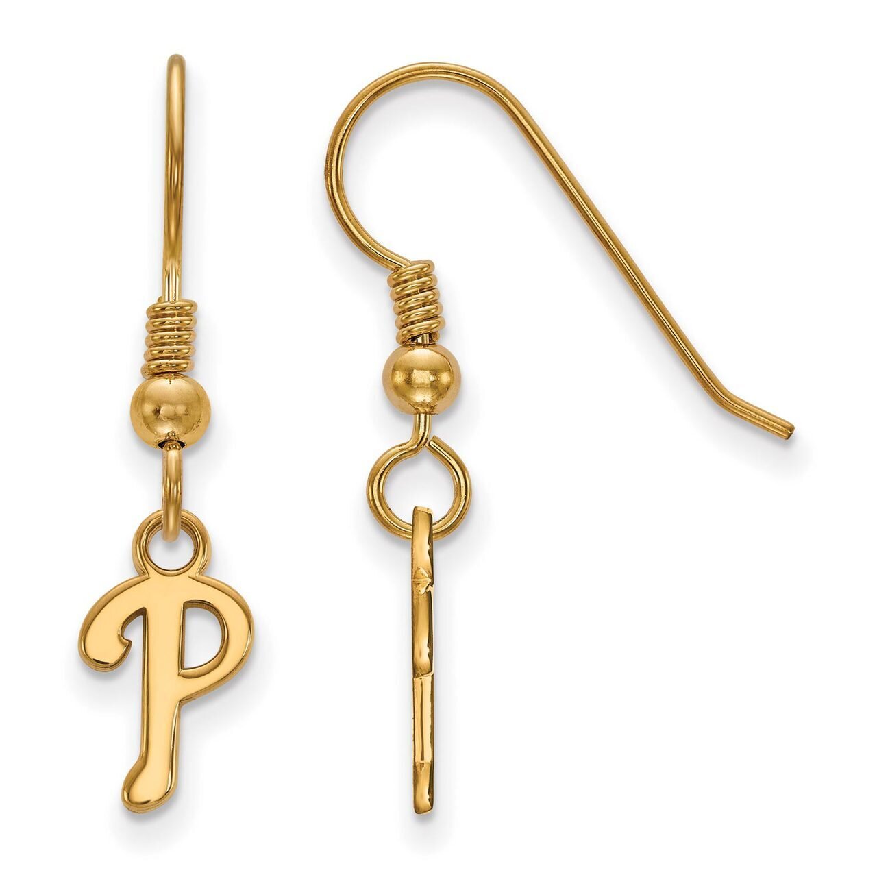 Philadelphia Phillies x-Small Dangle Earring Wire Gold-plated Silver GP011PHI