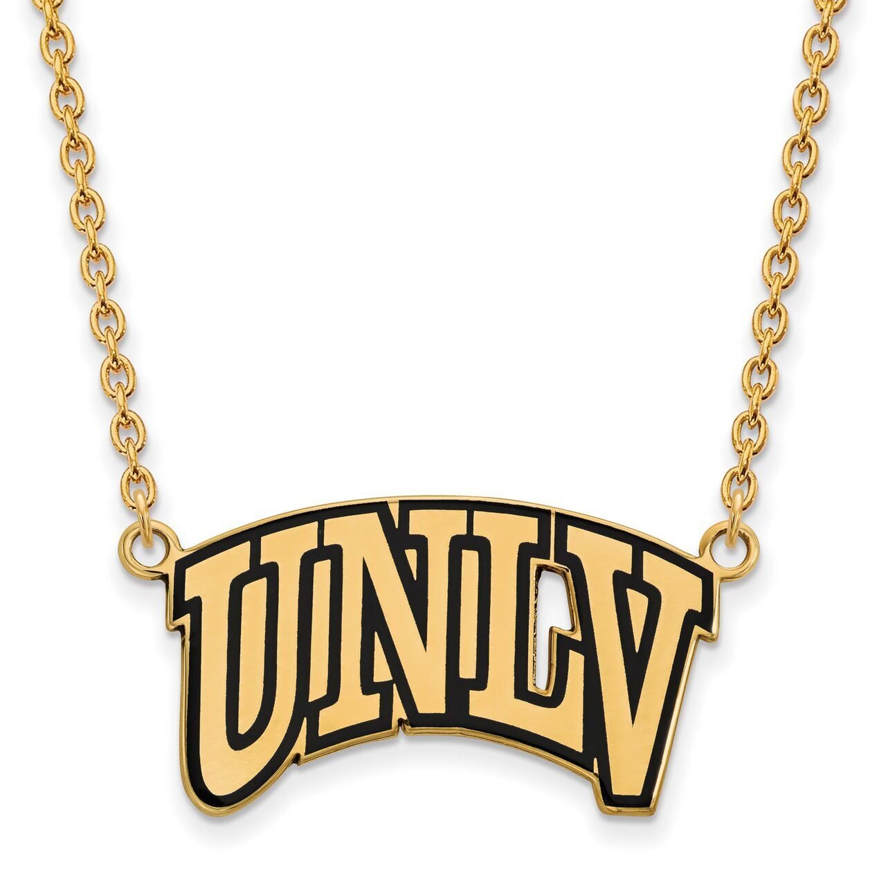 University of Nevada Las Vegas Large Enamel Pendant with Chain Necklace Gold-plated Silver GP011UNL…