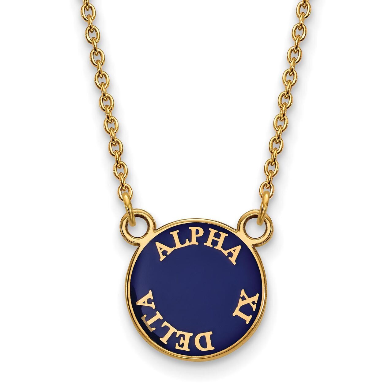 Alpha Xi Delta Extra Small Enameled Pendant with 18 Inch Chain Gold-plated Silver GP012AXD-18, MPN:…