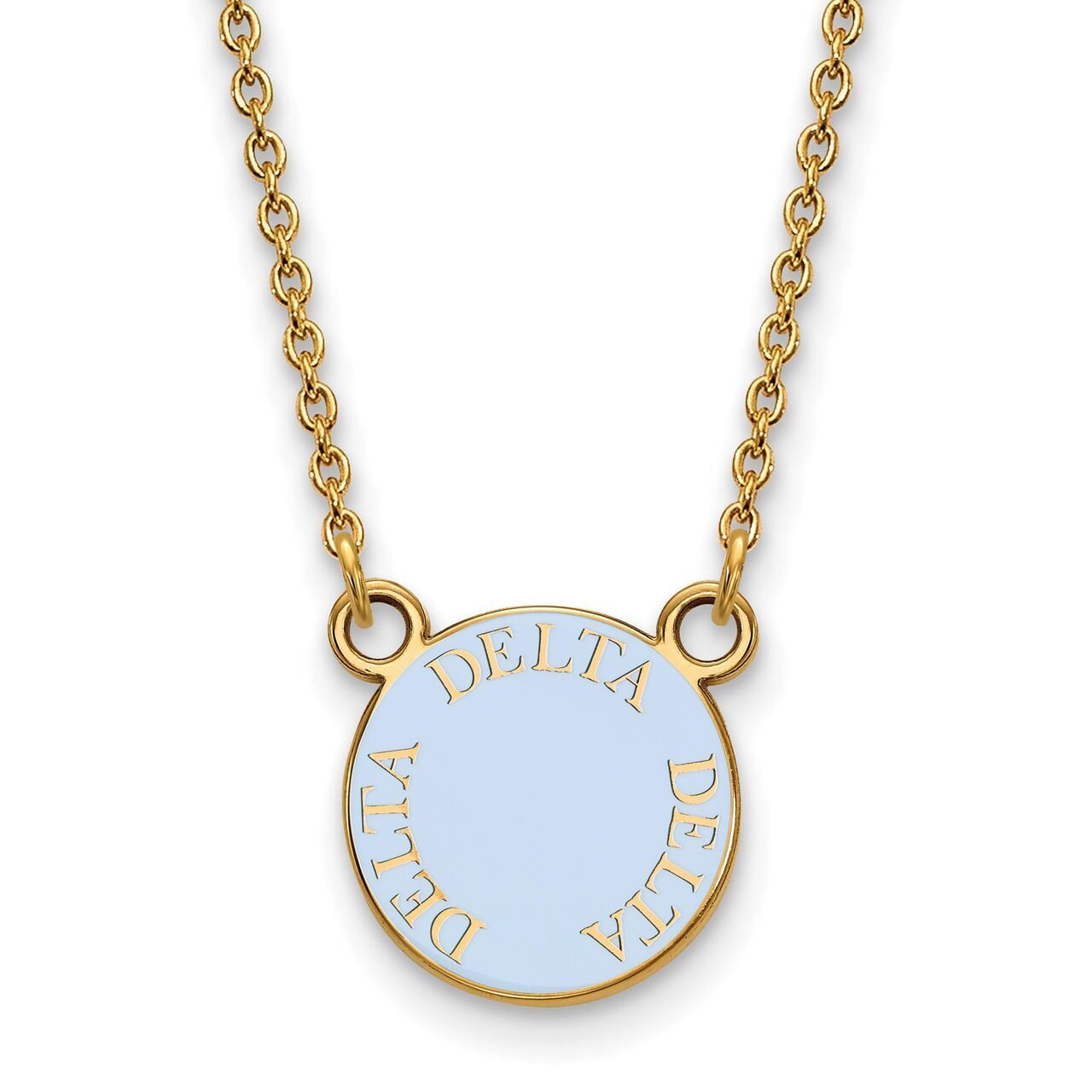 Delta Delta Delta Extra Small Enameled Pendant with 18 Inch Chain Gold-plated Silver GP012DDD-18