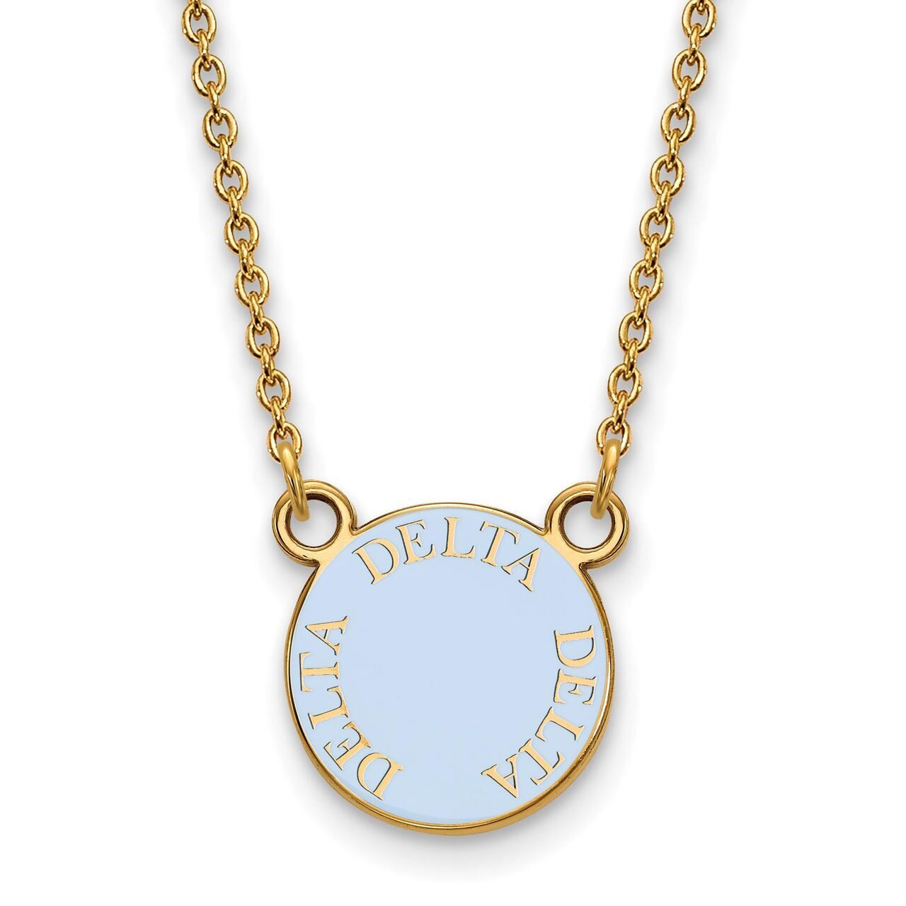 Delta Delta Delta Extra Small Enameled Pendant with 18 Inch Chain Gold-plated Silver GP012DDD-18, M…