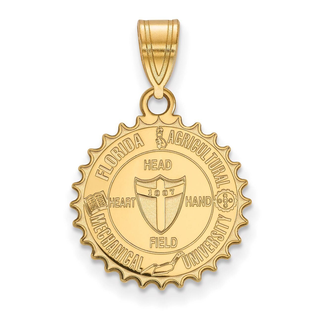 Florida A&M University Medium Crest Pendant Gold-plated Silver GP012FAM