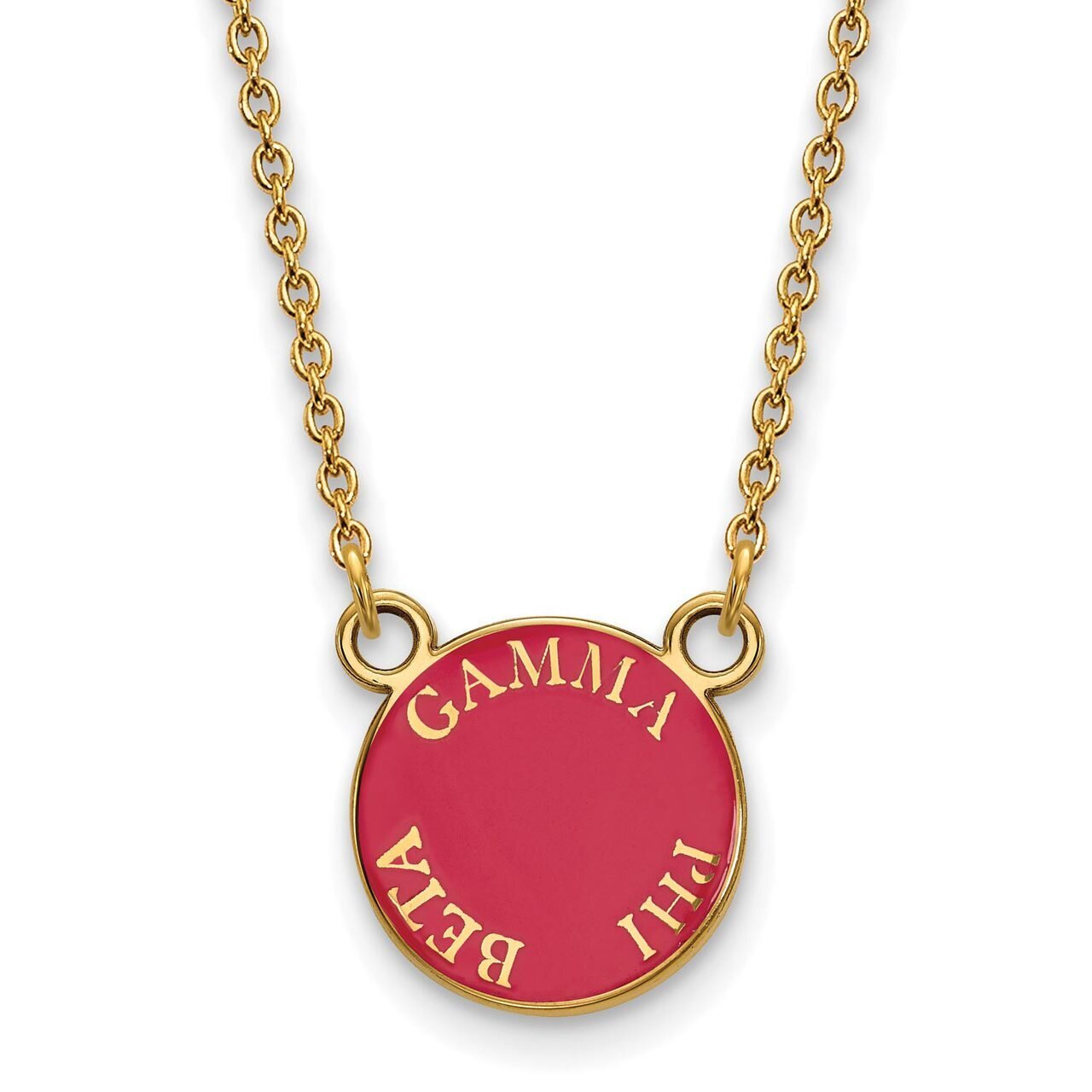 Gamma Phi Beta Extra Small Enameled Pendant with 18 Inch Chain Gold-plated Silver GP012GPB-18, MPN:…