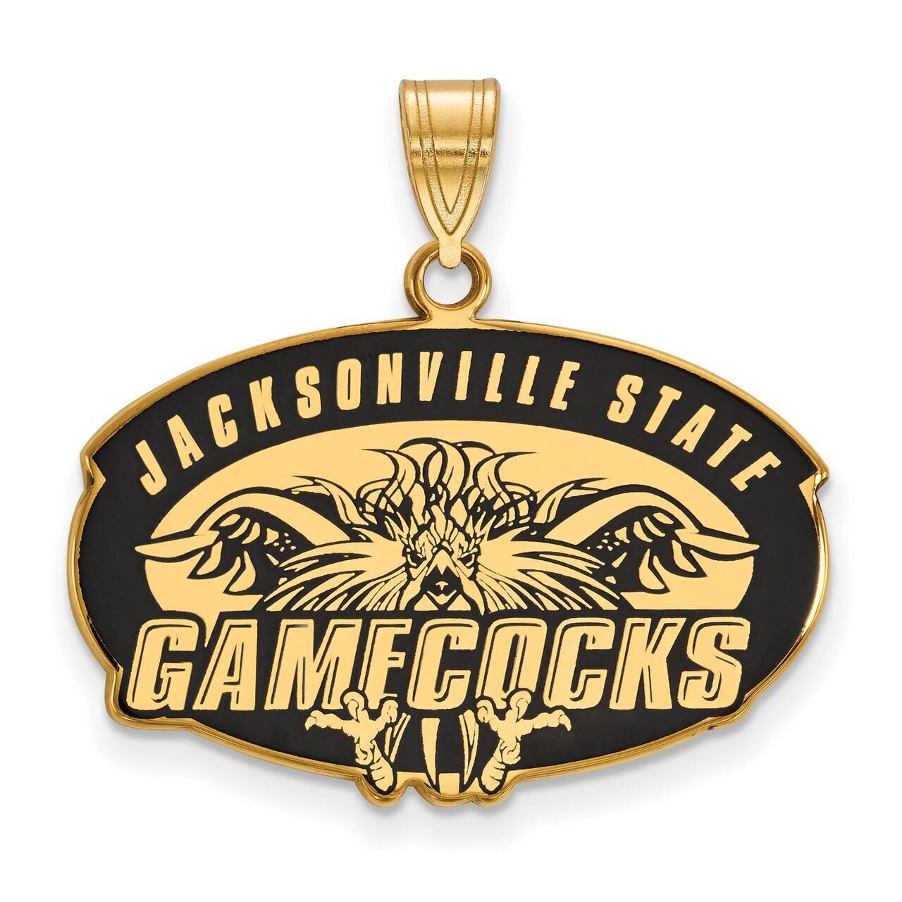 Jacksonville State University Large Enamel Pendant Gold-plated Silver GP012JAC
