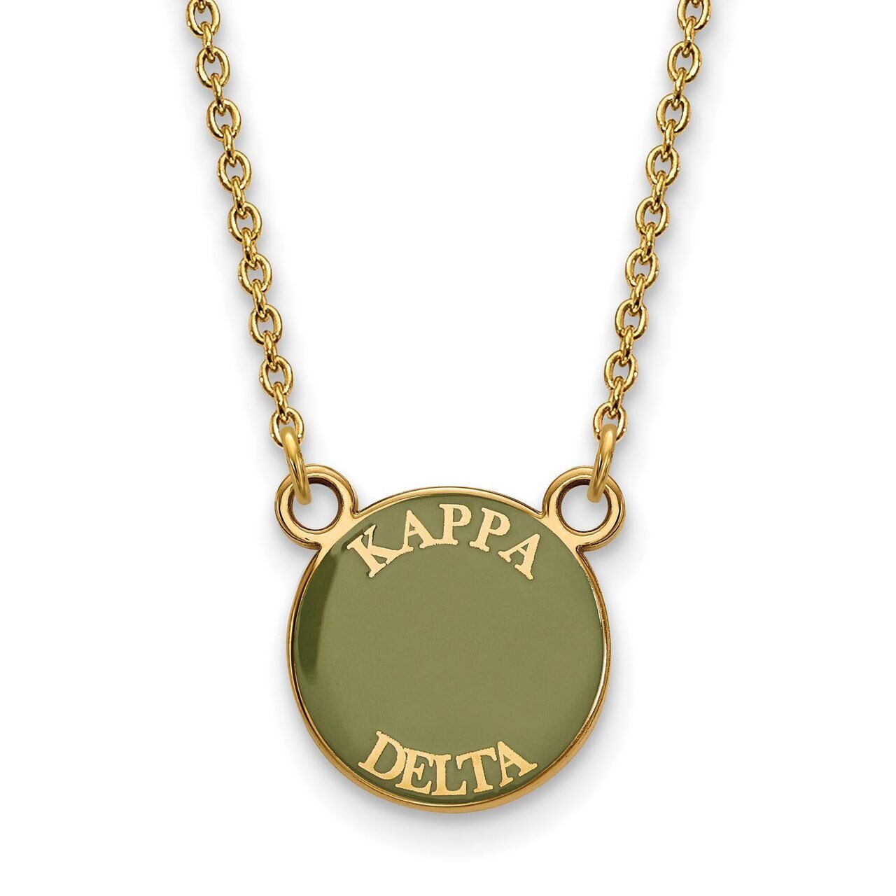 Kappa Delta Extra Small Enameled Pendant with 18 Inch Chain Gold-plated Silver GP012KD-18, MPN: GP0…
