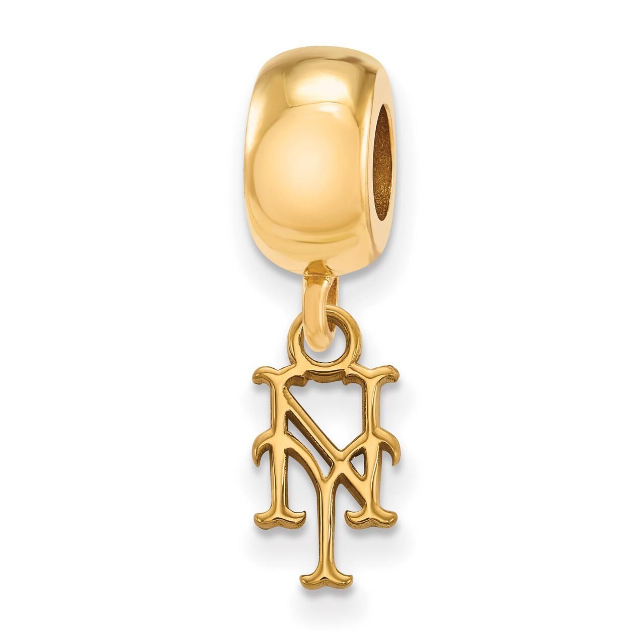 New York Mets Bead Charm x-Small Dangle Gold-plated Silver GP012MET, MPN: GP012MET, 886774914381