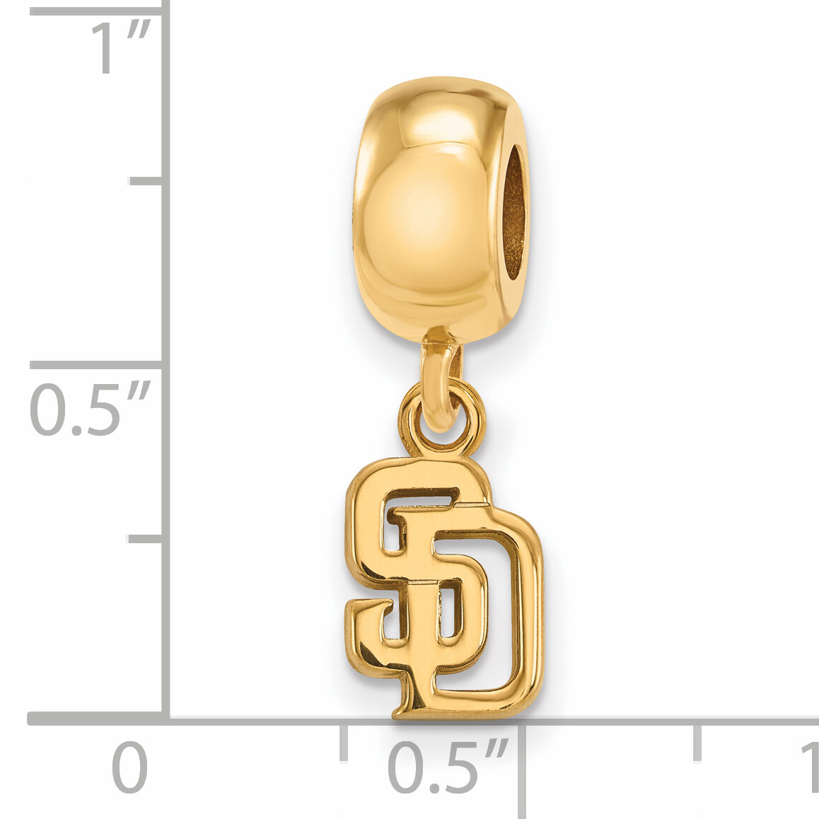 San Diego Padres Bead Charm x-Small Dangle Gold-plated Silver GP012PAD, MPN: GP012PAD, 886774914541