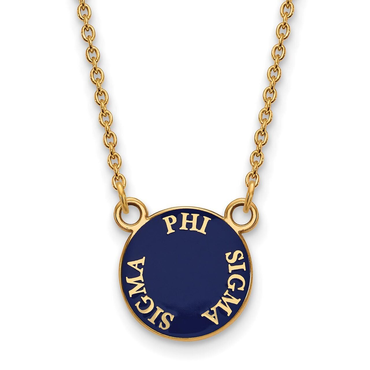Phi Sigma Sigma Extra Small Enameled Pendant with 18 Inch Chain Gold-plated Silver GP012PSS-18, MPN…