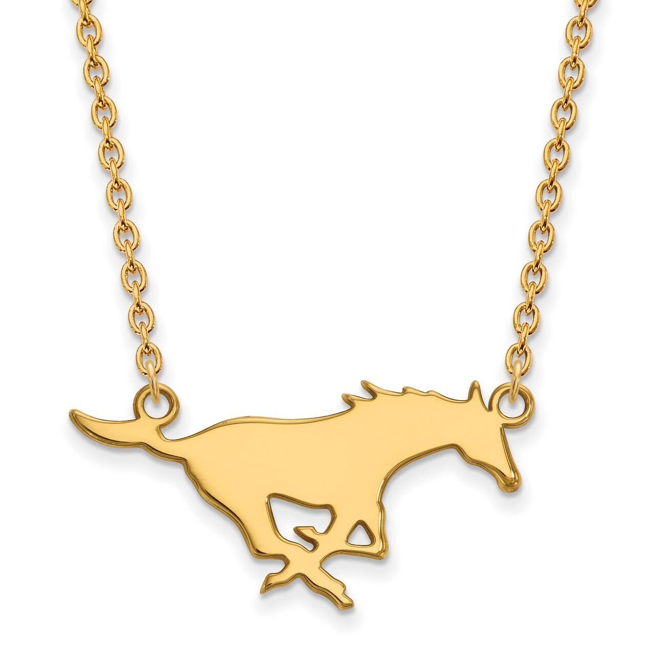 Southern Methodist University Large Pendant with Chain Necklace Gold-plated Silver GP012SMU-18, MPN…