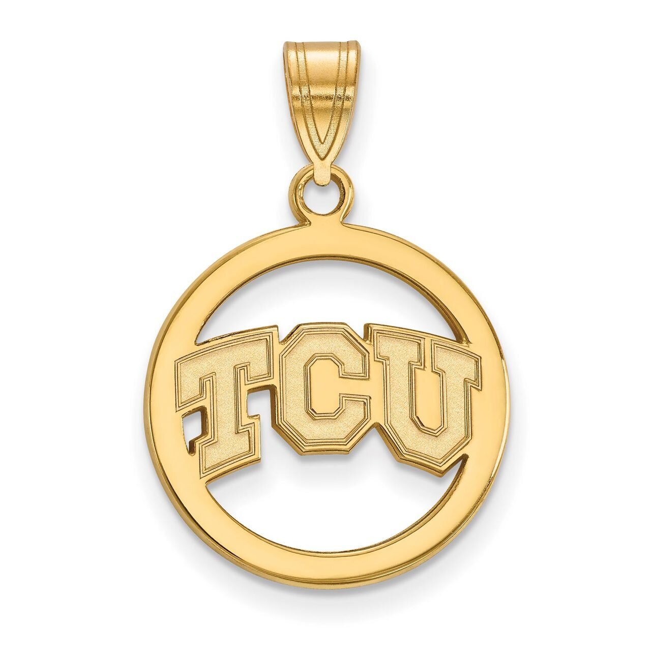 Texas Christian University Sm Pendant in Circle Gold-plated Silver GP012TCU