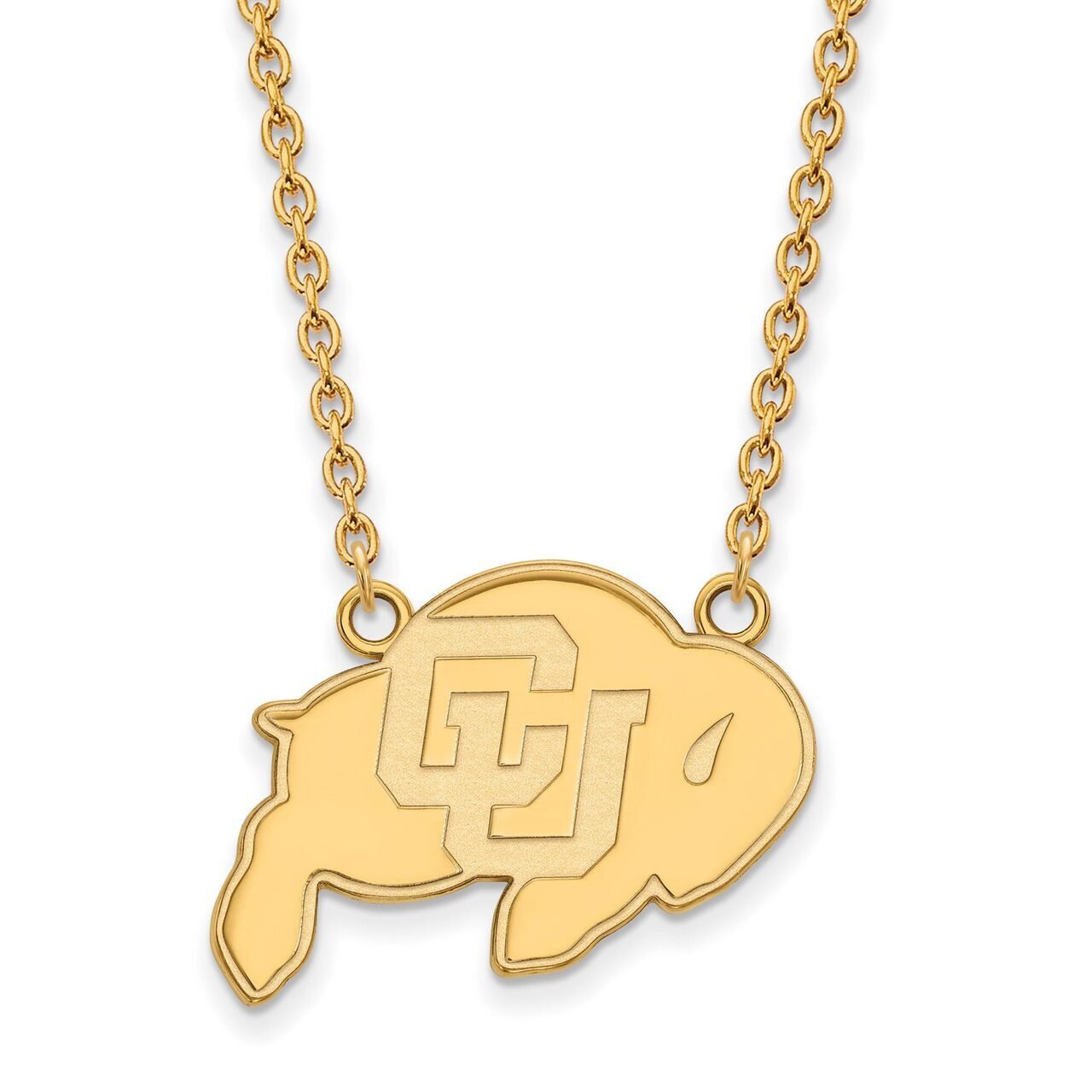 University of Colorado Large Pendant with Chain Necklace Gold-plated Silver GP012UCO-18, MPN: GP012…