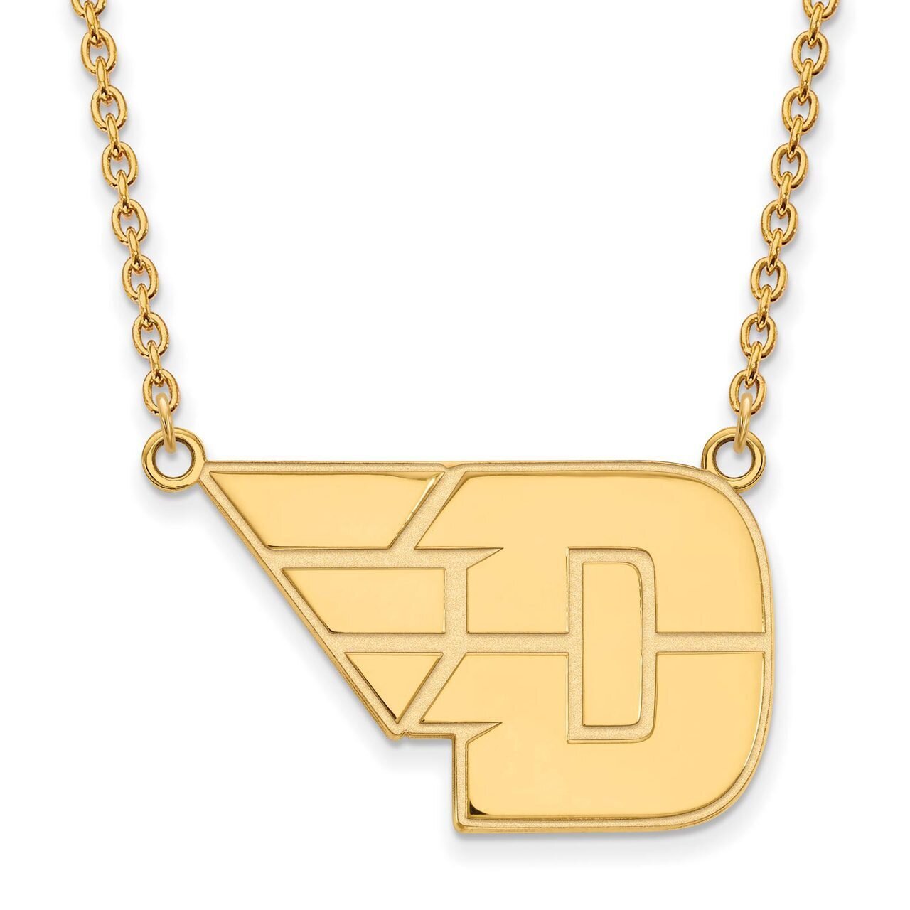 University of Dayton Large Pendant with Chain Necklace Gold-plated Silver GP012UD-18
