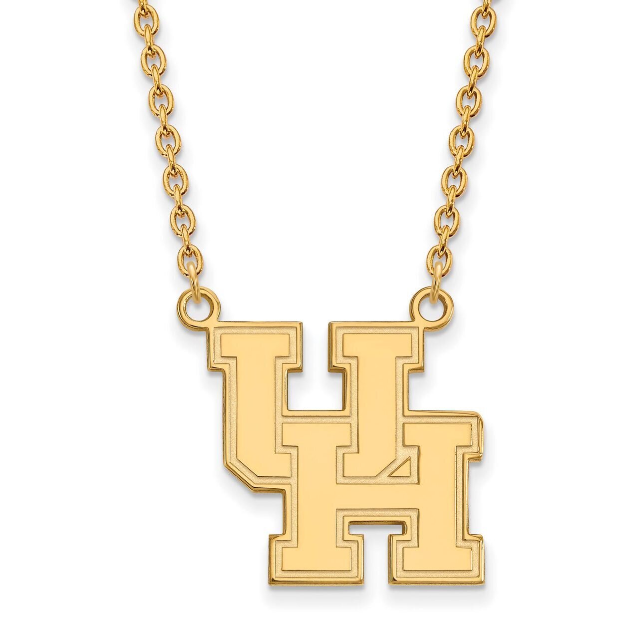 University of Houston Large Pendant with Chain Necklace Gold-plated Silver GP012UHO-18