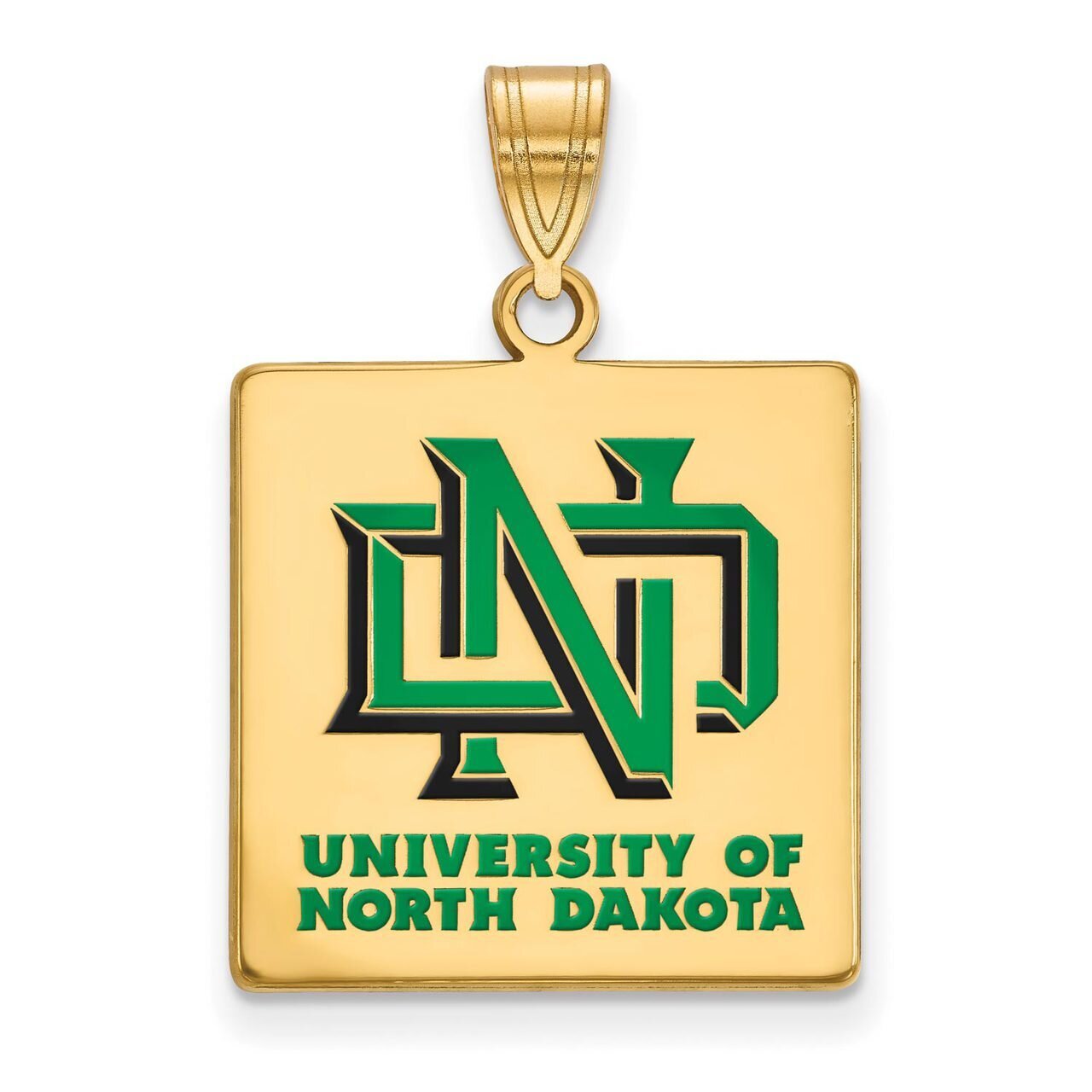 University of North Dakota Large Enamel Pendant Gold-plated Silver GP012UNOD