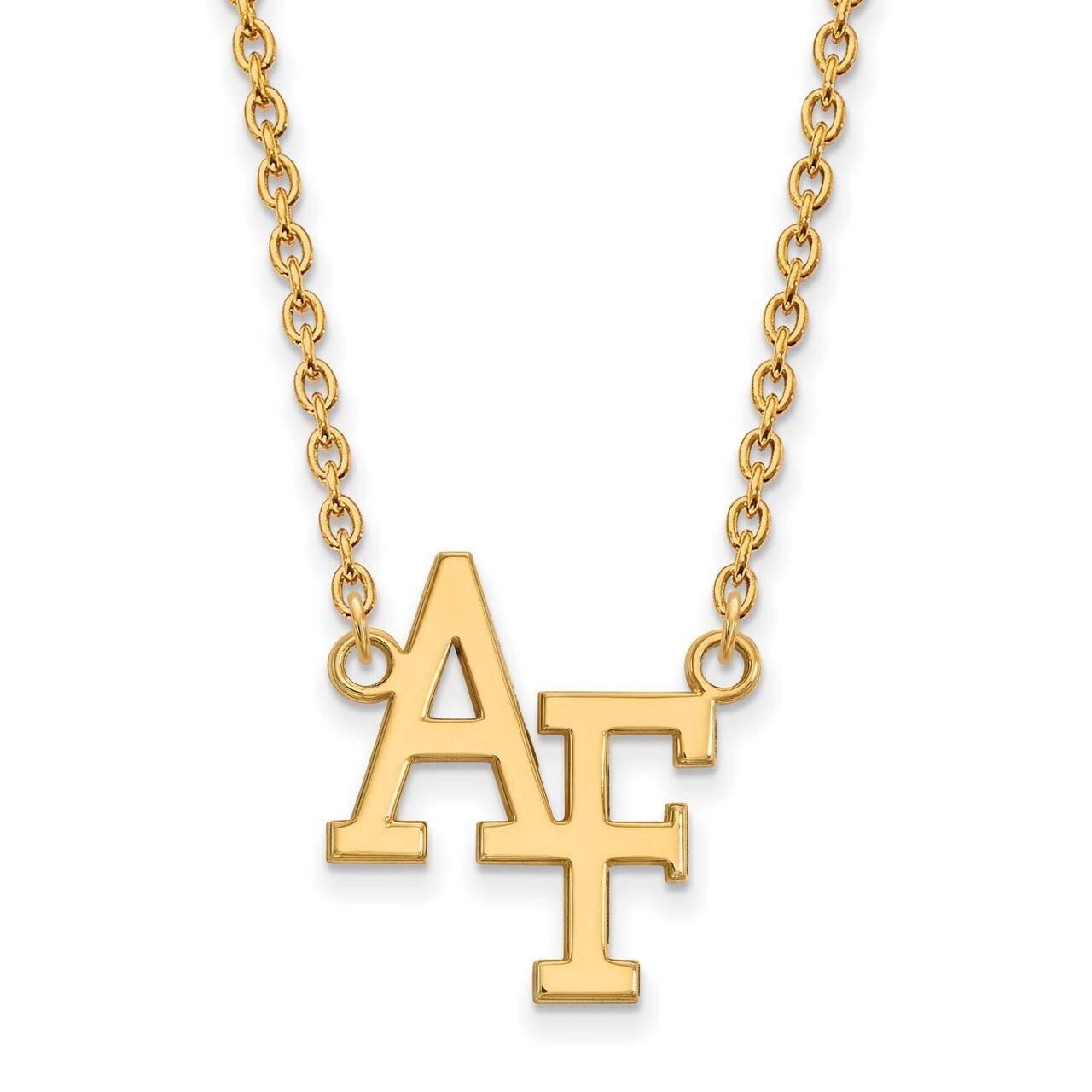 United States Air Force Academy Large Pendant with Chain Necklace Gold-plated Silver GP012USA-18, M…