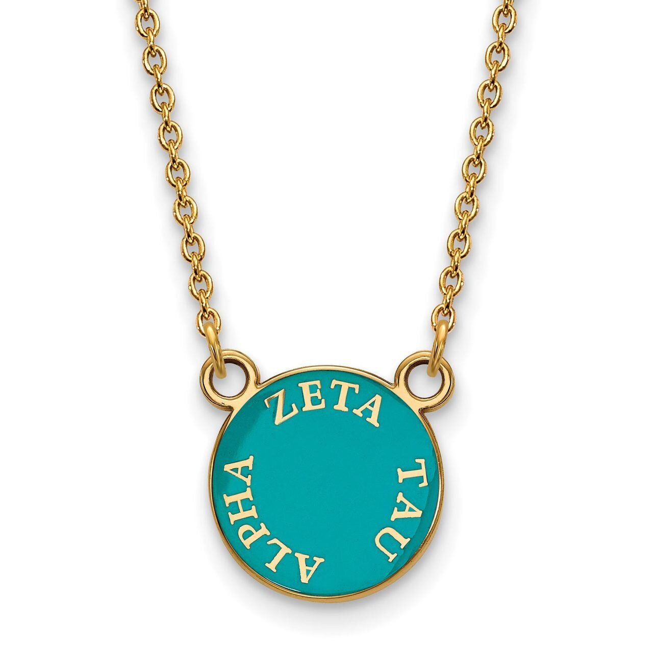 Zeta Tau Alpha Extra Small Enameled Pendant with 18 Inch Chain Gold-plated Silver GP012ZTA-18
