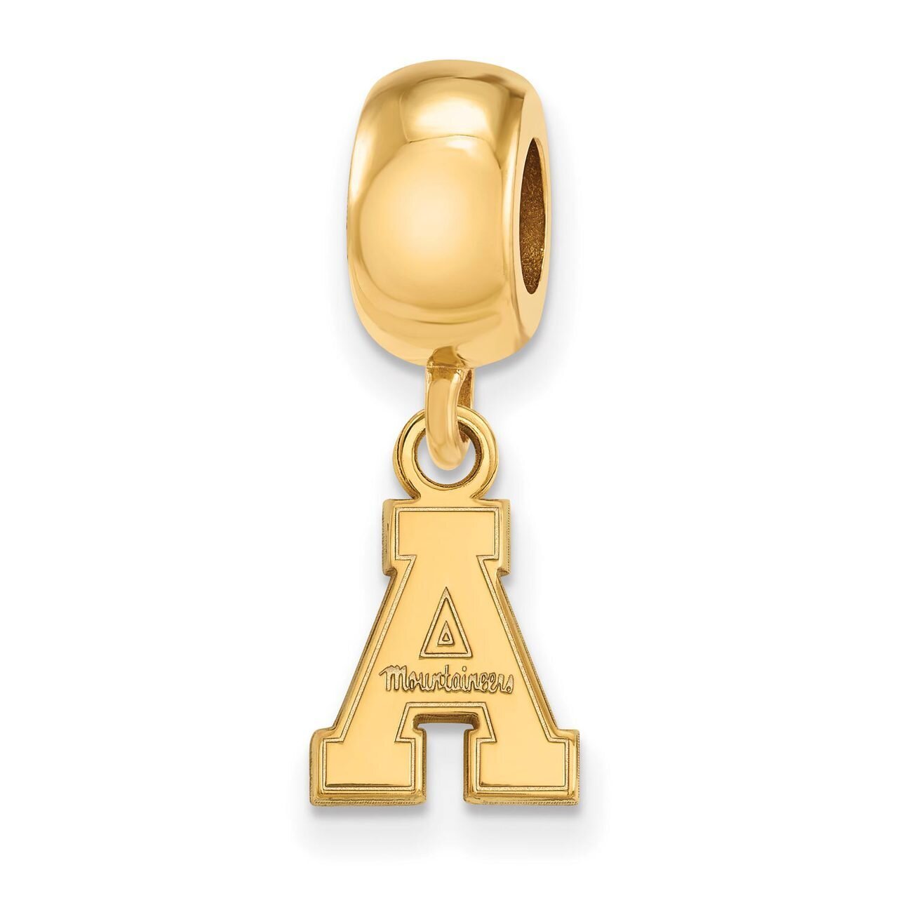 Appalachian State University Bead Charm x-Small Dangle Gold-plated Silver GP013APS