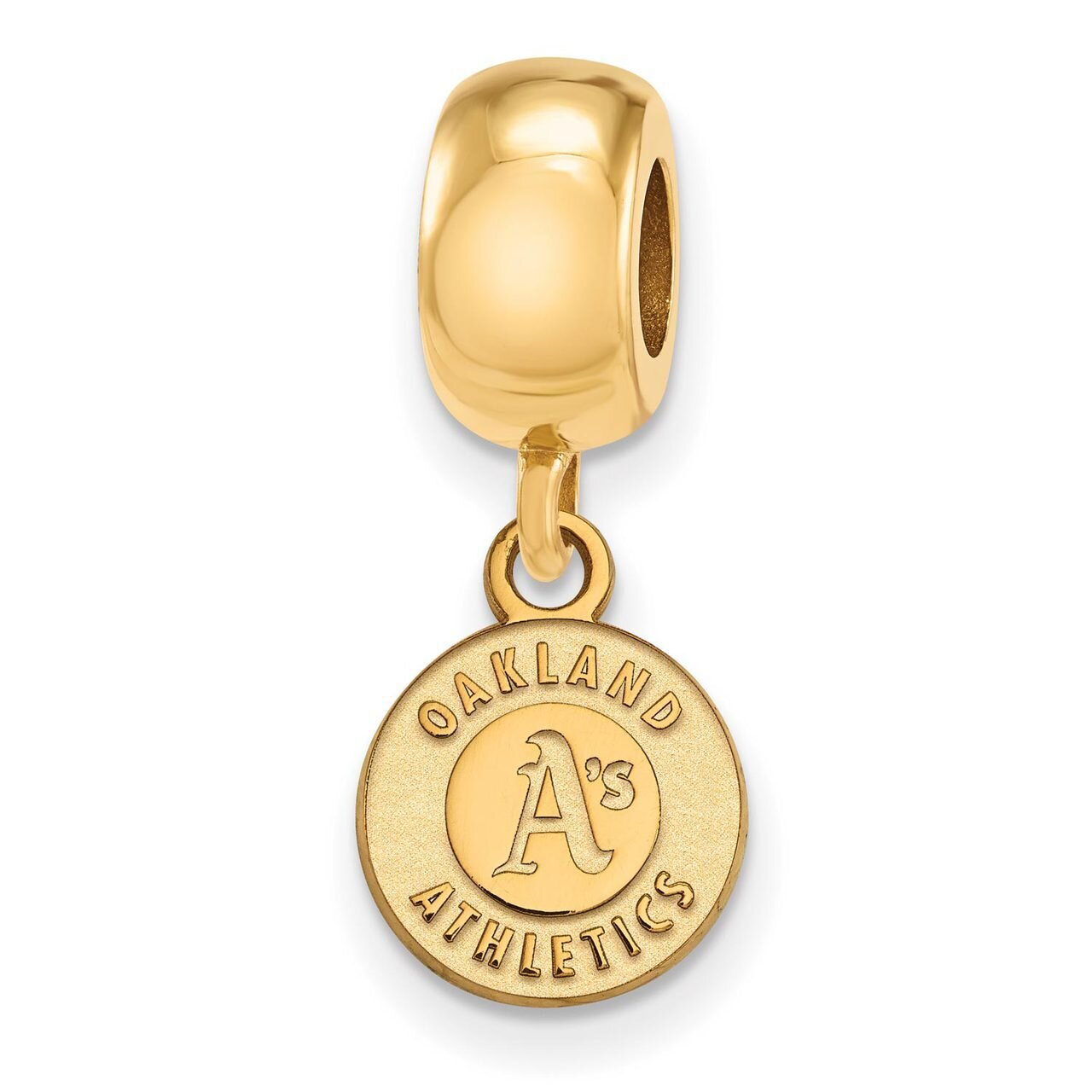 Oakland Athletics Bead Charm x-Small Dangle Gold-plated Silver GP013ATH
