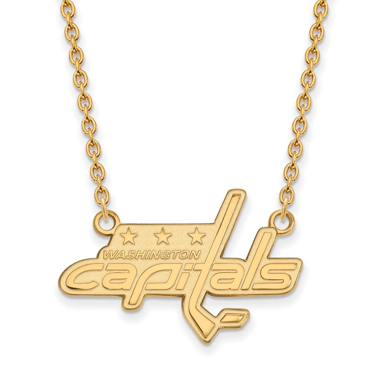 Washington Capitals Large Pendant with Chain Necklace Gold-plated Silver GP013CAP-18, MPN: GP013CAP…