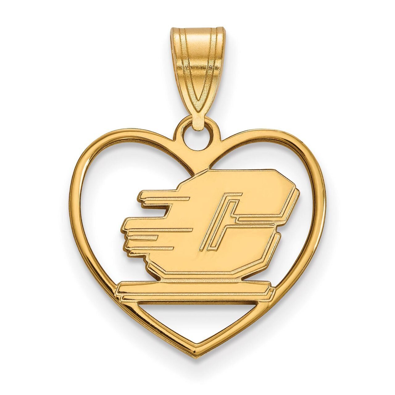 Central Michigan University Pendant in Heart Gold-plated Silver GP013CMU
