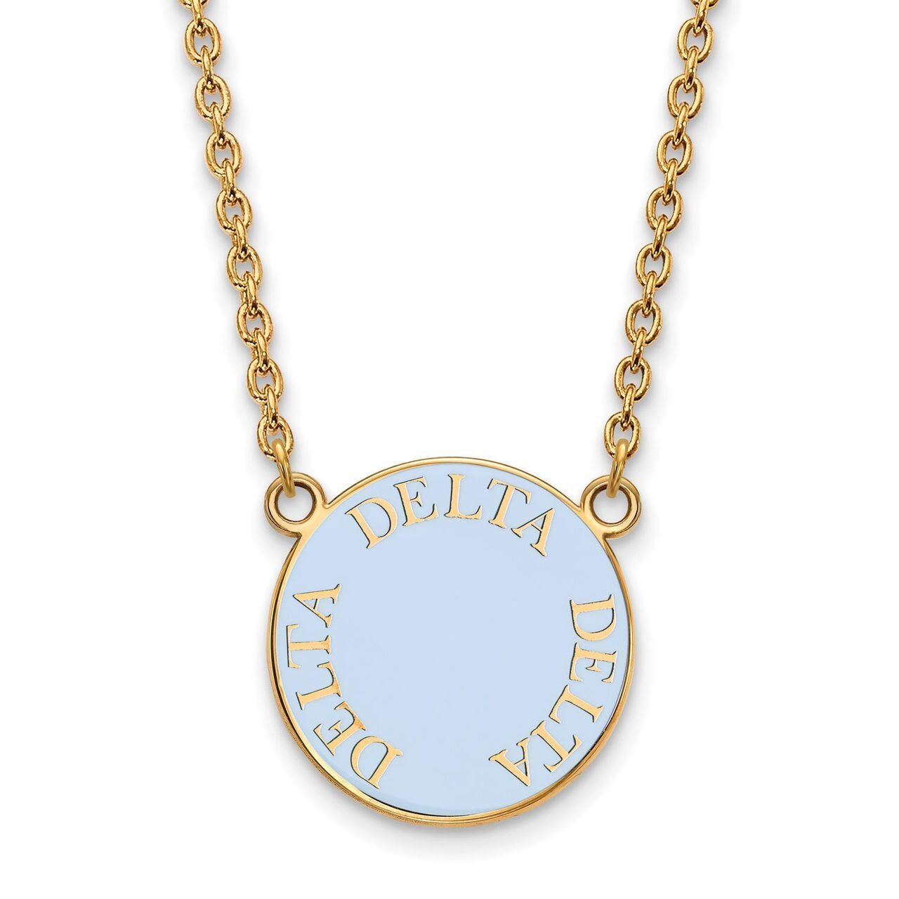 Delta Delta Delta Small Enameled Pendant with 18 Inch Chain Gold-plated Silver GP013DDD-18, MPN: GP…