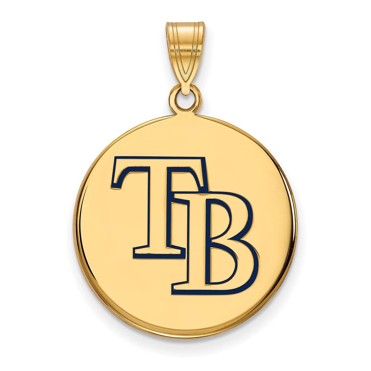 Tampa Bay Rays Large Enamel Disc Pendant Gold-plated Silver GP013DEV