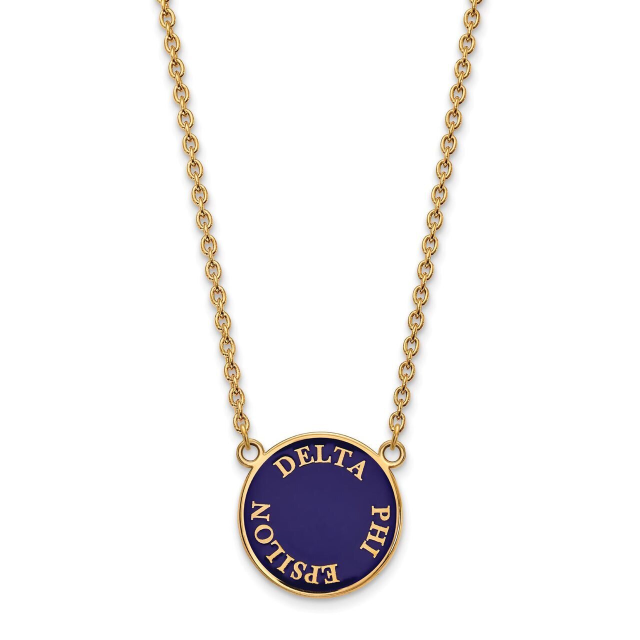 Delta Phi Epsilon Small Enameled Pendant with 18 Inch Chain Gold-plated Silver GP013DPH-18, MPN: GP…