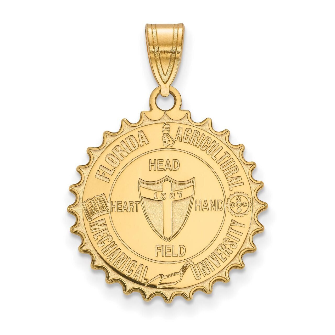 Florida A&M University Large Crest Pendant Gold-plated Silver GP013FAM