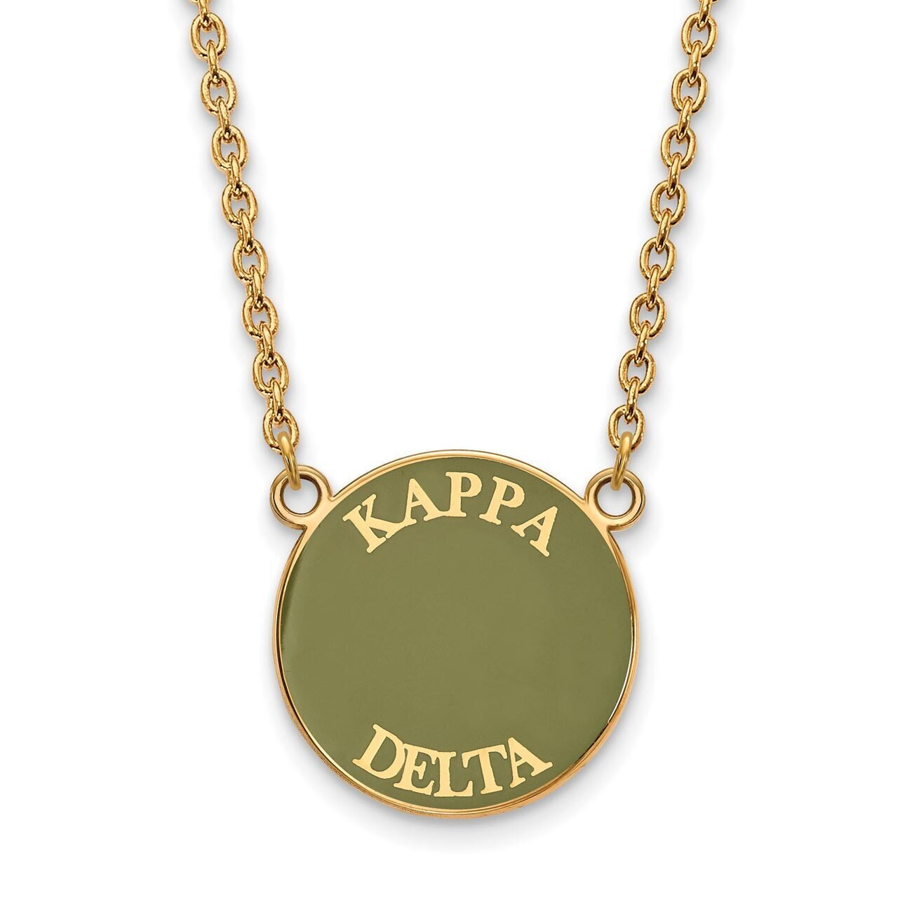 Kappa Delta Small Enameled Pendant with 18 Inch Chain Gold-plated Silver GP013KD-18