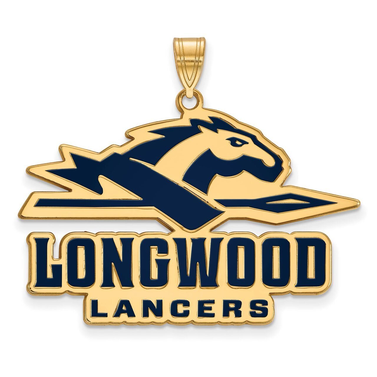 Longwood University x-Large Enamel Pendant Gold-plated Silver GP013LOC