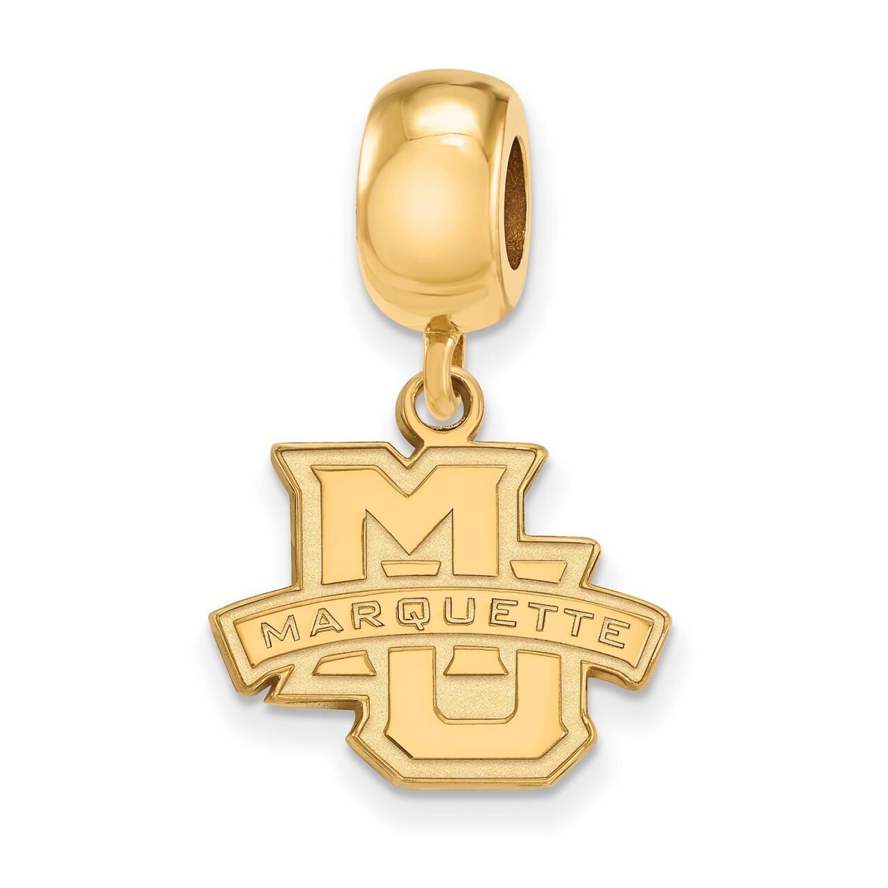 Marquette University Bead Charm Small Dangle Gold-plated Silver GP013MAR