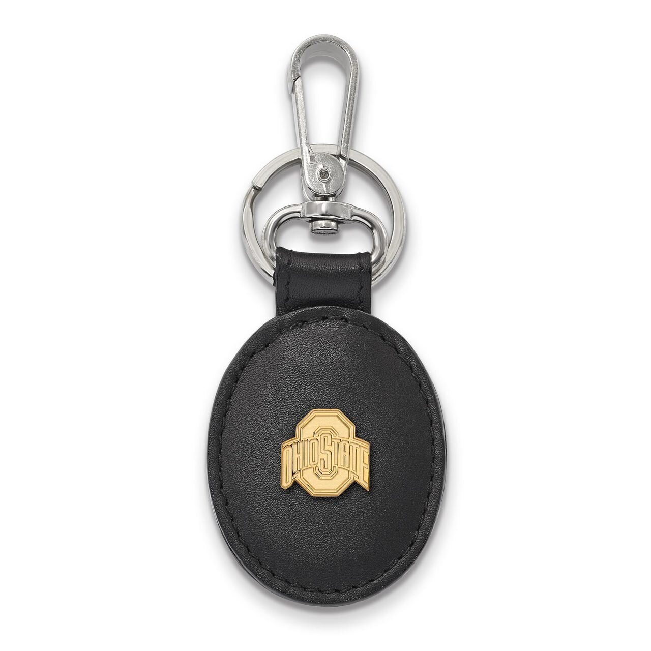 Ohio State University Black Leather Oval Key Chain Gold-plated Silver GP013OSU-K1, MPN: GP013OSU-K1…