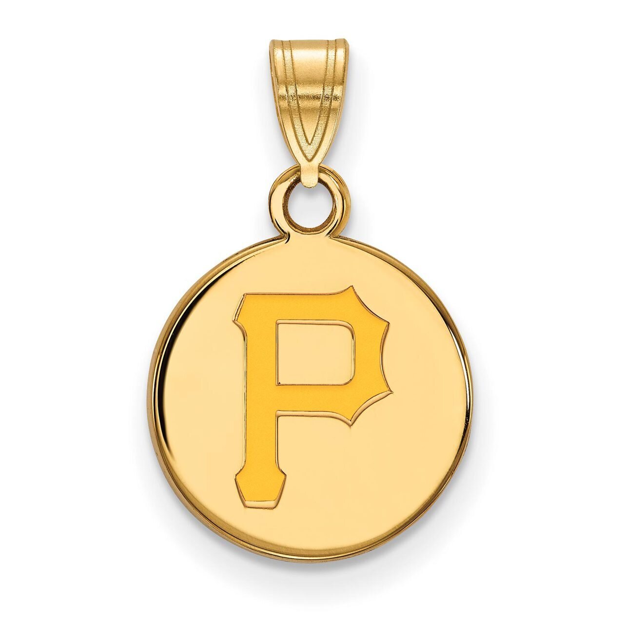 Pittsburgh Pirates Small Enamel Disc Pendant Gold-plated Silver GP013PIR