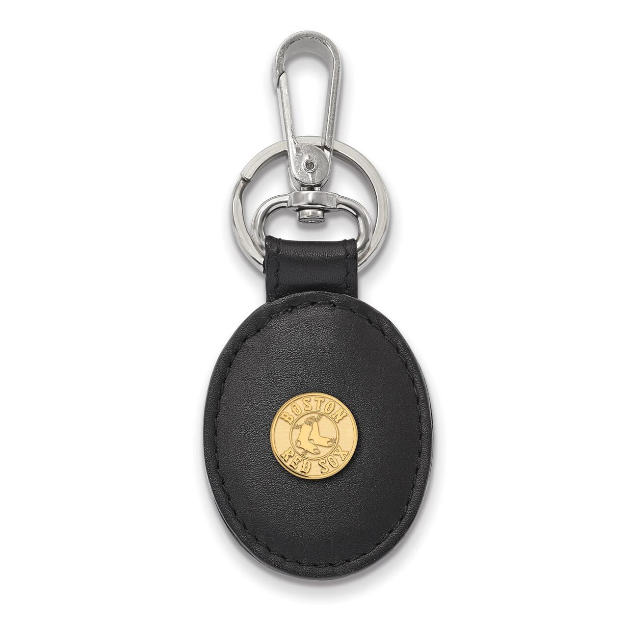 Boston Red Sox Black Leather Oval Key Chain Gold-plated Silver GP013RSO-K1, MPN: GP013RSO-K1, 88677…