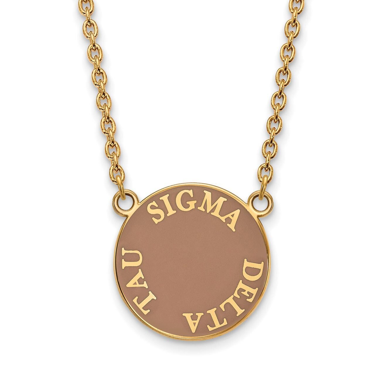 Sigma Delta Tau Small Enameled Pendant with 18 Inch Chain Gold-plated Silver GP013SDT-18