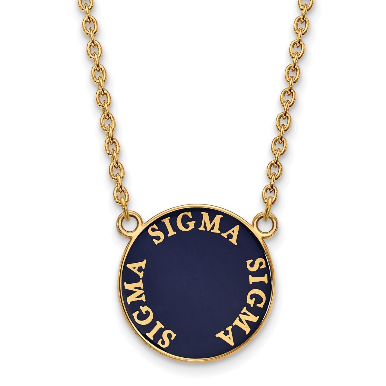 Sigma Sigma Sigma Small Enameled Pendant with 18 Inch Chain Gold-plated Silver GP013SSS-18, MPN: GP…