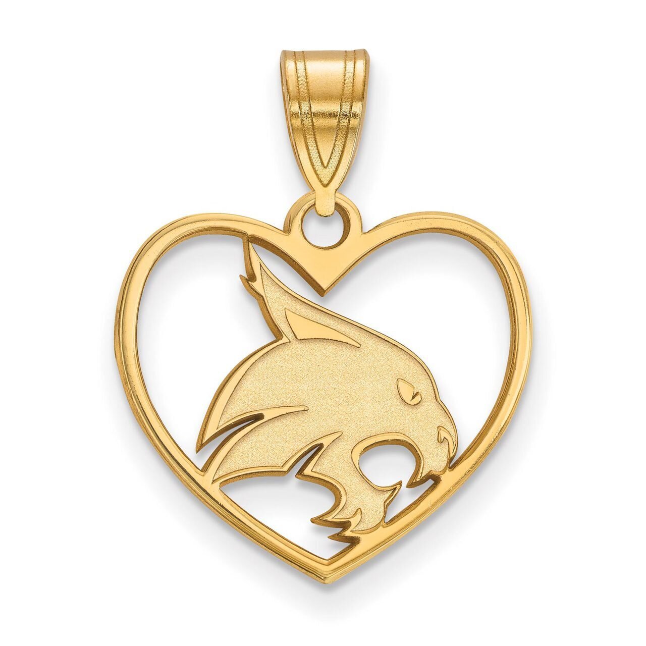 Texas State University Pendant in Heart Gold-plated Silver GP013TST